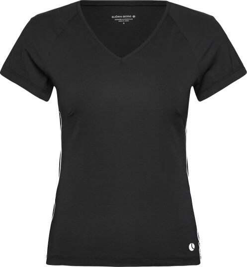 Björn Borg Ace V Neck T Shirt   Black   XXL
