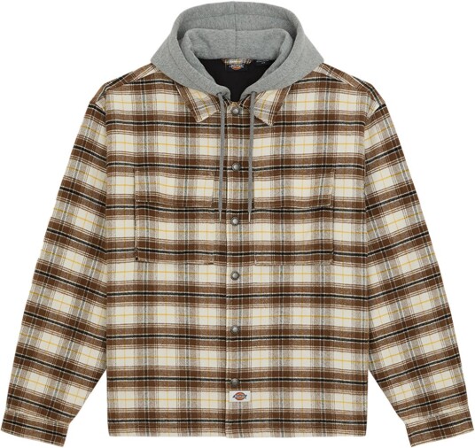 Dickies Men´s Eustis Hooded Flannel Shacket Egret M