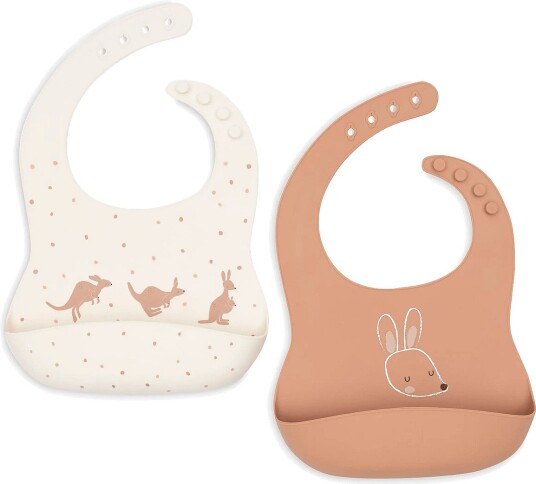 Jollein Bib Silicone 2 Pack Beige 31X21