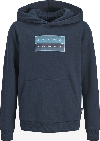 Jack & Jones Junior Hettegenser Jcofusion Graphic Sweat Hood Sn Jnr Blå