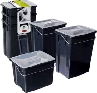 Curver Sett Med Kurver For Avfallssortering 3 Stk 2X10l+6L Curver Sett Med Kurver For Avfallssortering 3 Stk 2X10l+6L