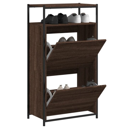  Skoskap brun eik 60x34x112 cm konstruert tre 8721012382695