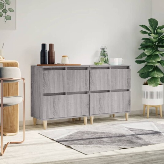 vidaXL Skjenker 2 stk grå sonoma 60x35x70 cm konstruert tre