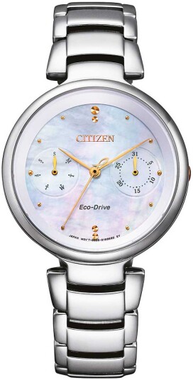 Citizen Dameklokke FD1106 81D Elegance Hvit/Gulltonet stål Ø31 mm