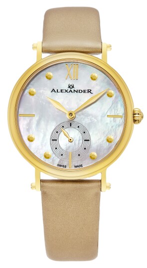 Alexander Dameklokke A201 02 Monarch Hvit/Sateng Ø34 mm