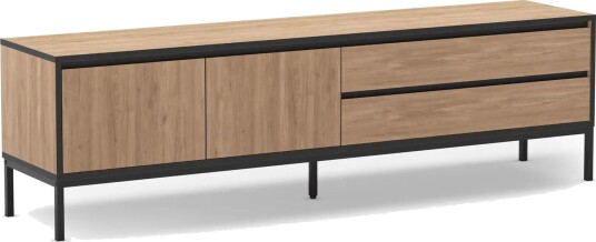 Velar TV benk 180x55x40 cm naturlig eik tre Svart Velar TV benk 180x55x40 cm naturlig eik tre Svart