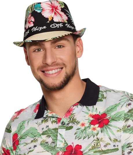 Boland Beige Ibiza Stråhatt med Hawaii Motiv