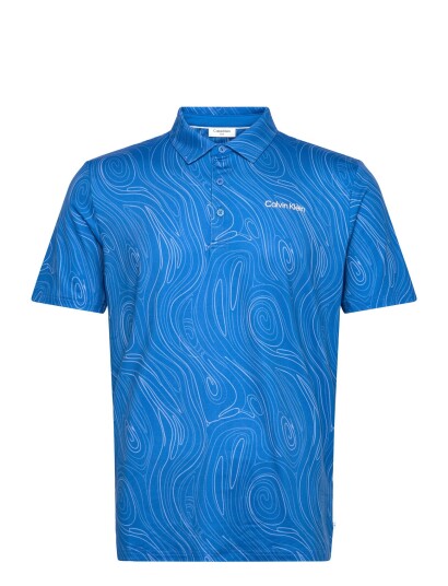 Calvin Klein Golf Marble Print Polo Blue S Calvin Klein Golf Marble Print Polo Blue S