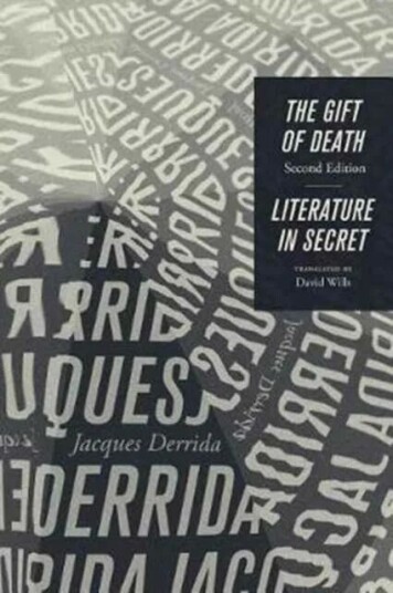The Gift Of Death, Second Edition & Literature In Secret Av Jacques (?Cole Pratique Des Hautes-?Tudes En Sciences Sociales In Paris) Derrida