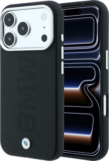BMW Sign MagSafe-etui med preget, vattert metallogo for iPhone 18 Pro Max Mørkegrå