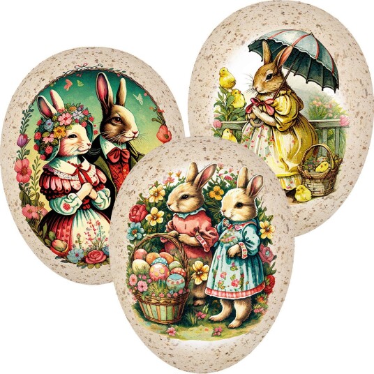 Påskeegg Family Rabbit 12cm