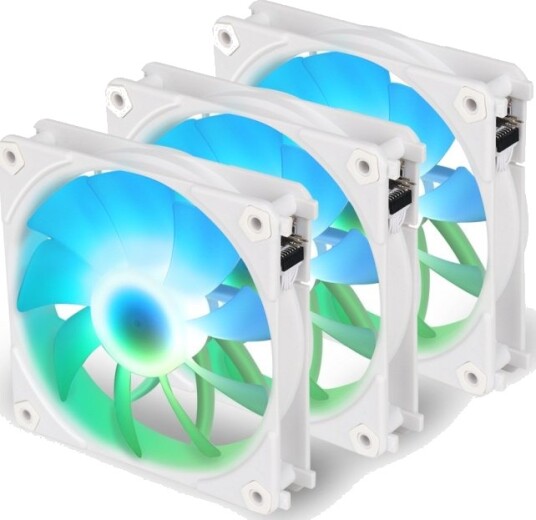 Blackstorm Luna UF120 120mm ARGB PWM Viftepakke Hvit 3-Pack Blackstorm Luna UF120 120mm ARGB PWM Viftepakke Hvit 3-Pack