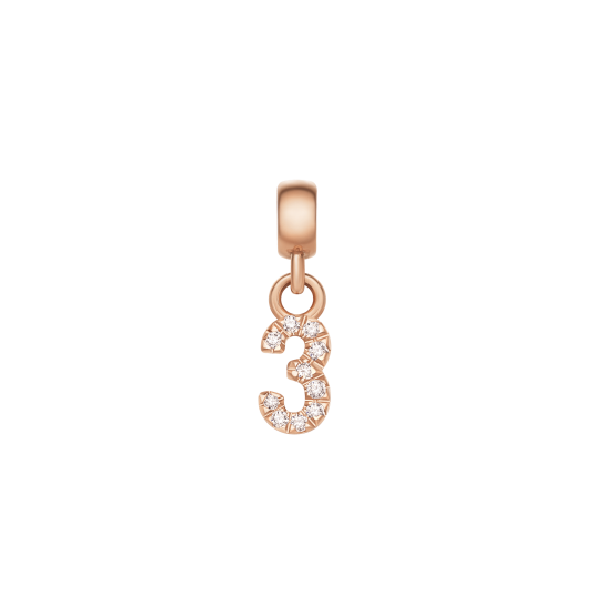 Daniel Wellington DW Charm Number 3 Rose Gold