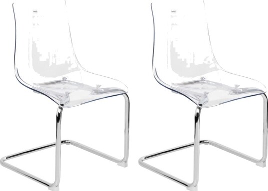 Spisestol Marshall 2-pakning - Transparent, Sølv