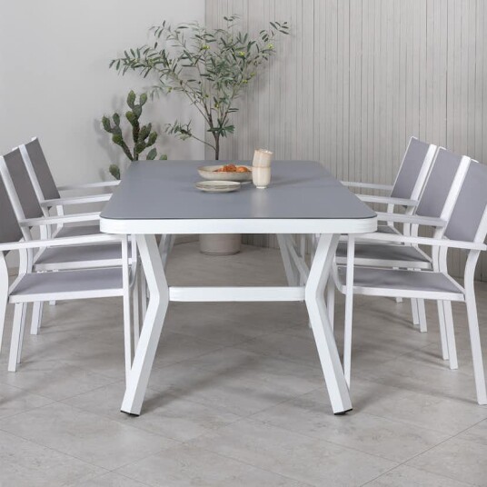 Spisegruppe Venture Home Virya 160x90 med 6 Copacabana Stablestoler