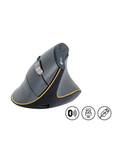 Bakker Elkhuizen FastForward Ergonomisk Vertikal Mus Bluetooth 5.1 Mørk Grå