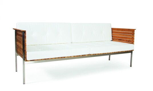 Skargaarden Häringe 3 seter sofa Teak med sunbrella Rustfrittstål Grå