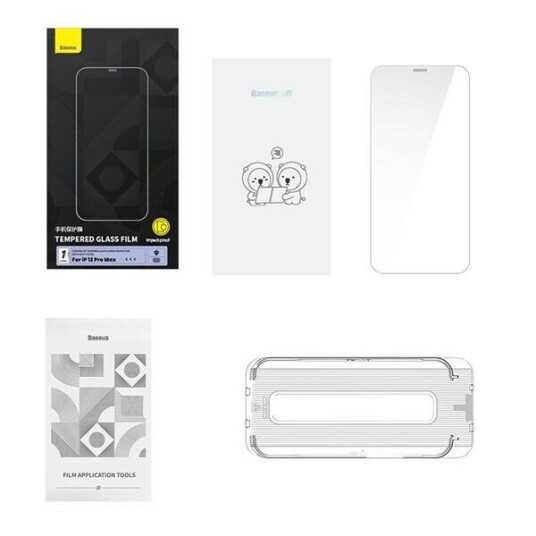 Baseus Tempered Glass 0.4mm Iphone 12 Pro MAX + cleaning kit Baseus Tempered Glass 0.4mm Iphone 12 Pro MAX + cleaning kit