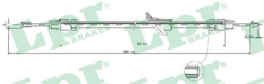 Tautrekk håndbremse LPR C1695B Tautrekk håndbremse LPR C1695B