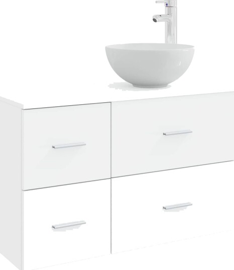  Baderomsinnredningssett 2 pcs Hvit Konstruert tre