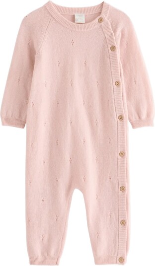 Lindex Onesie In Merino Wool LIGHT DUSTY PINK 68