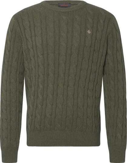 Morris Nathan Cable Oneck   Khaki green   S