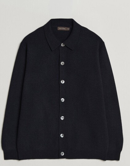 Oscar Jacobson Federico Wool/Cashmere Cardigan Navy