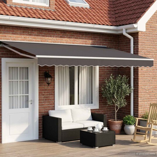 vidaXL Elektrisk Utrekkbar Markise Antrasitt 4,5 × 3 m