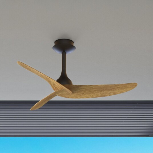 Takvifte Ipanema svart/tre DC stillegående IP44 – Mantra Mantra Iluminación Ipanema Svart Stue Metall Moderne 43.5 Svart