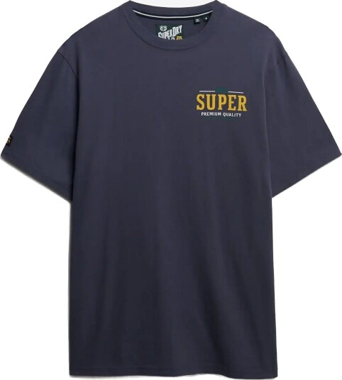 Superdry Tap Room Oversized Tee LAUREN NAVY S
