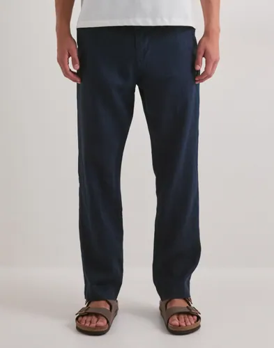 Selected Men SLH196 Straight Jeremy Linen Pant Linbukser Blå