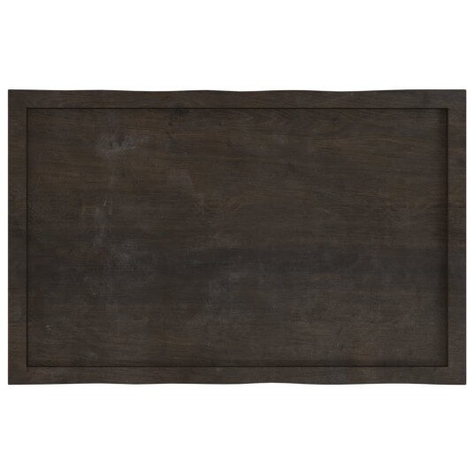 Bordplate mørkegrå 100x60x6 cm behandlet eik naturlig kant 364021