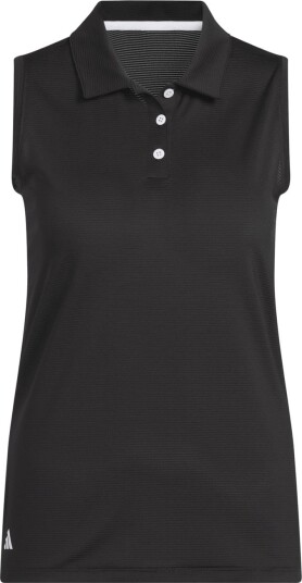Adidas Solid Ottoman Sleeveless Polo Shirt Svart Golf pologenser dame Black XX Large