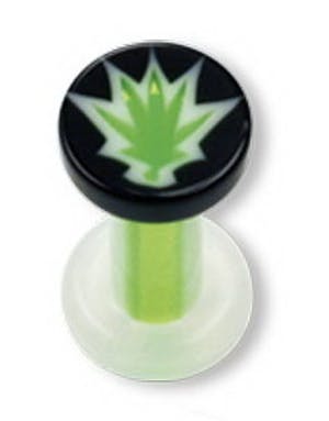 Utgått Green Weed Hvit & Svart Piercing Plugg