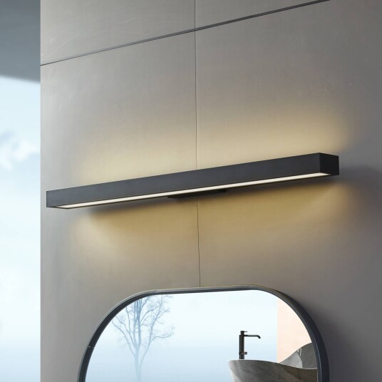 Lucande LED-vegglampe Zafira svart aluminium 90 cm