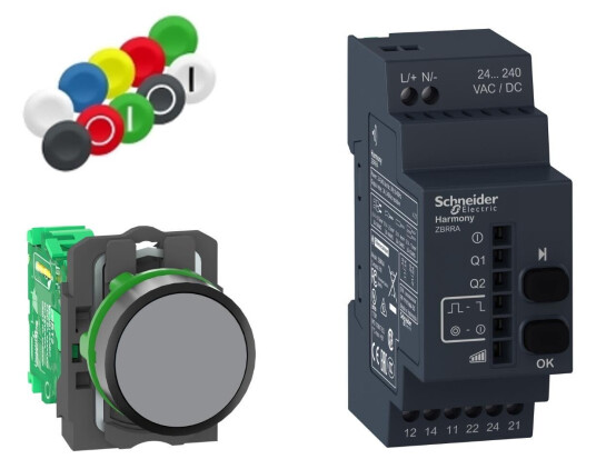 Schneider Electric XB5RFA02 Trykknapppakke trådløs uten batteri Programmerbar grønn knapp Elfordeling & strømforsyning