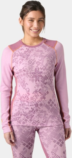 Helly Hansen Dame Lifa Merino Midtvekt Graphic Crew Basislag Rosa XL