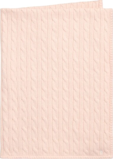 Ralph Lauren Baby Cable-Knit Cotton Baby Blanket Pink ONE SIZE