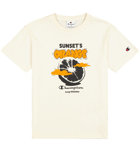 Champion T skjorte Off White/Oransje 5 6 år 110 116 T skjorte Hvit Champion T skjorte Off White/Oransje 5 6 år 110 116 T skjorte Hvit
