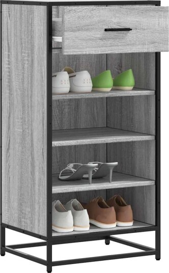 Skohylle grå sonoma 48x38x97,5 cm konstruert tre 8721102842719 Skohylle grå sonoma 48x38x97,5 cm konstruert tre 8721102842719