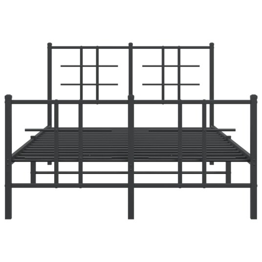 Sengeramme i metall med hode- og fotgavl svart 120x200 cm 8721012303768