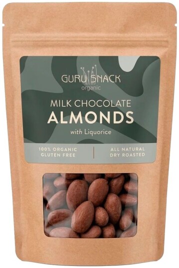 Guru Snack Milk Chocolate Almonds With Licorice 100 G. Matvarer Mat & Drikke Sjokolade