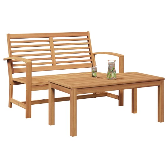 Hagesofa Set 2 pcs Brun Solid teaktre