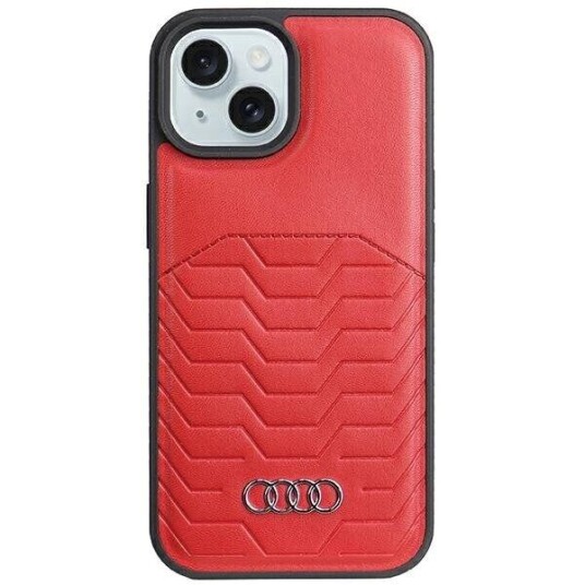 Audi Magsafe Mobildeksel i Syntetisk Lær for iPhone 15 Plus / 14 Plus - Rød
