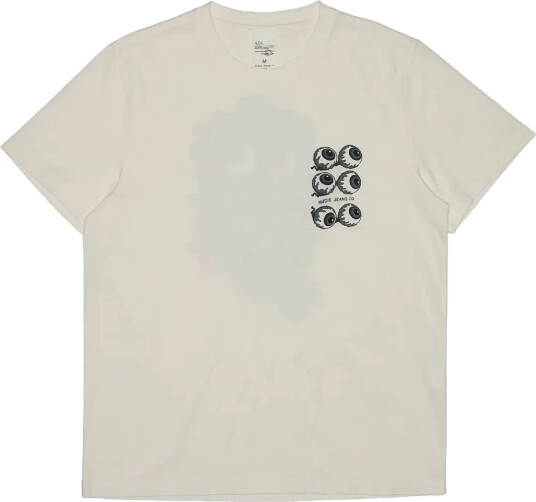 Nudie Jeans Roy T Shirt Wall Crack Chalk White Cream X L