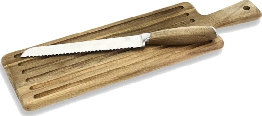 Holm Skjærebrett med brødkniv rustfritt stål akasie Holm Skjærebrett med brødkniv rustfritt stål akasie