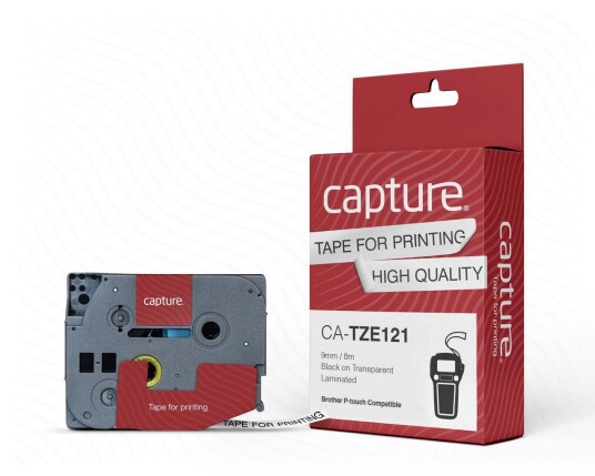 CAPTURE 9mm x 8m Black on Transparent CAPTURE 9mm x 8m Black on Transparent
