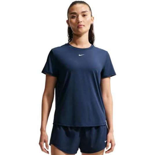 Nike Dri FIT One Classic SS Top Dame Midnight Navy/White S