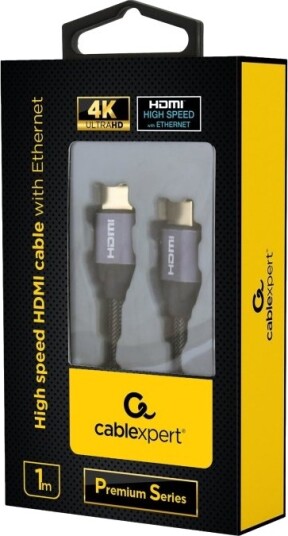 Cablexpert Premium Series High Speed Hdmi Kabel Med Ethernet Hdmi Hann Til Hdmi Hann 1 M 4K Støtte Støtter 21:9 Kinosideforhold