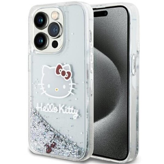 Hello Kitty Hkhcp14llikhet Iphone 14 Pro 6.1" Silver/Silver Hardcase Liquid Glitter Charms Kitty Head